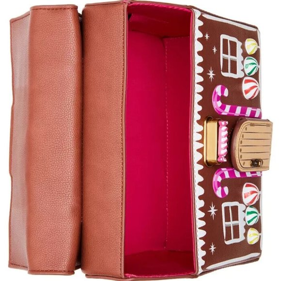 Betsey Johnson Kitsch Gingerbread House LED's Light Up Medium Crossbody Bag NWT - Picture 9 of 14